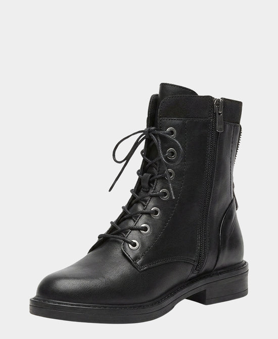 
Leather Lace Up Bootie in BLACK view 2