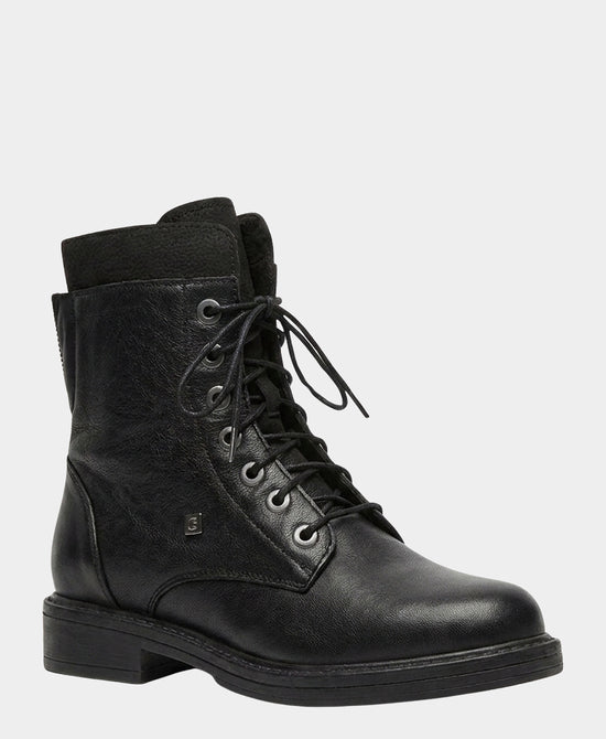 
Leather Lace Up Bootie in BLACK view 1