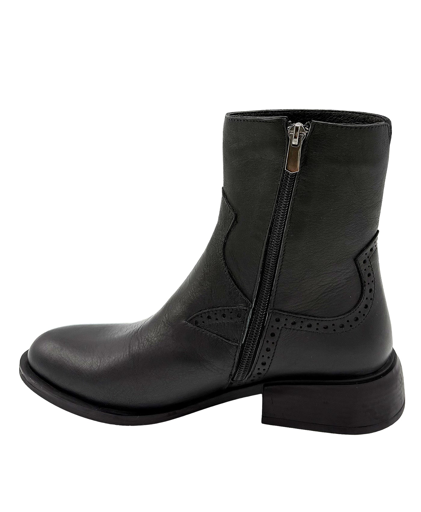 Leather Bootie w/ Eyelet Trim Detail view 2