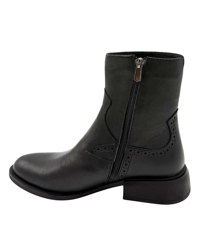 Leather Bootie w/ Eyelet Trim Detail image 2