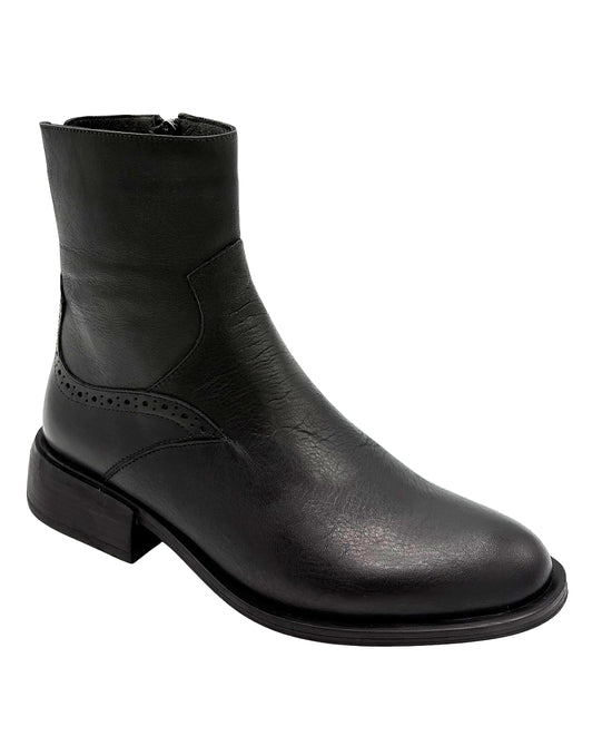 Leather Bootie w/ Eyelet Trim Detail view 