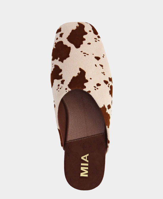 
Cow Print Mule in BROWN view 2