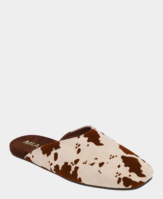 
Cow Print Mule in BROWN view 1