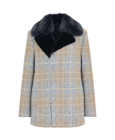 Wool Coat w/ Fox Fur Trim image 2