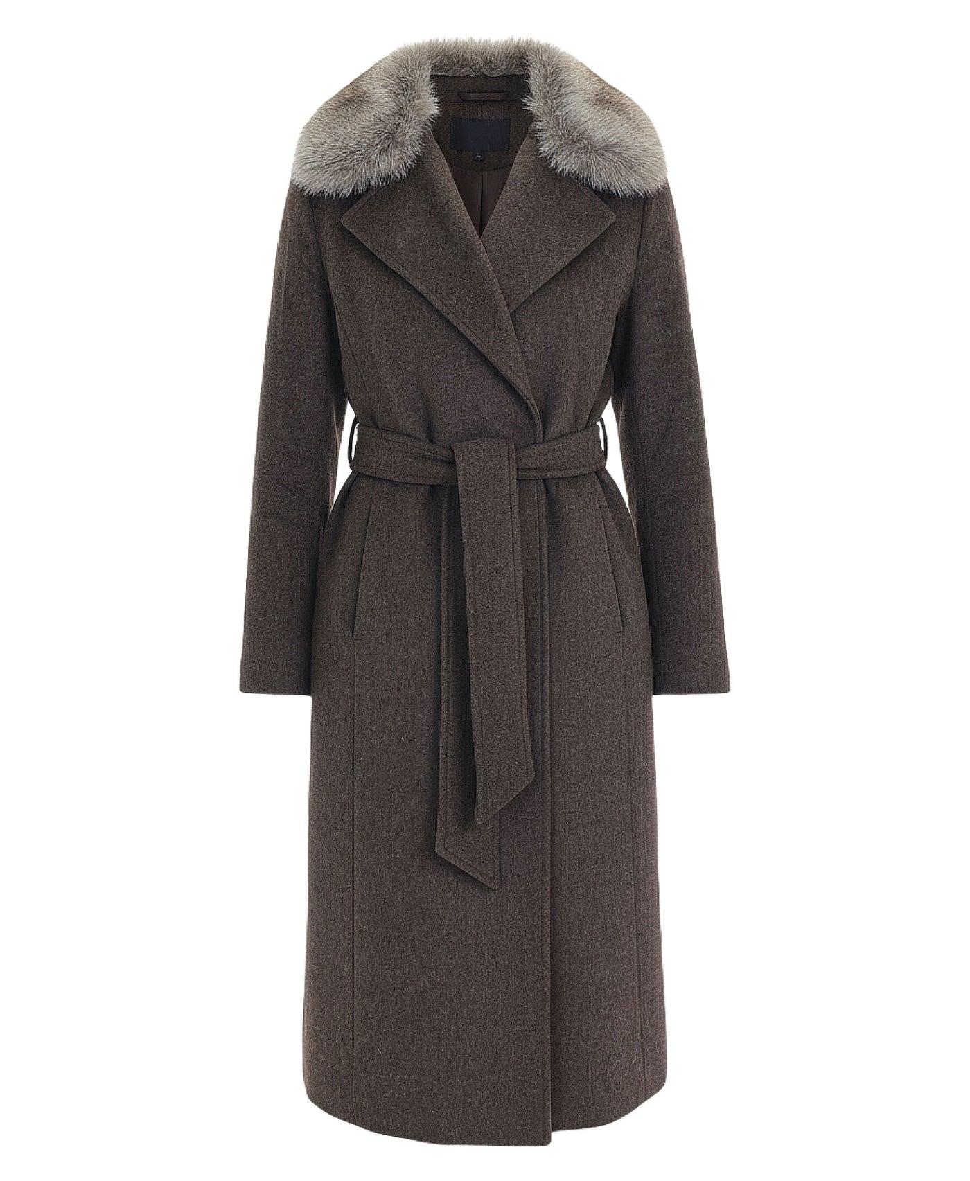 Wool Coat w/ Fox Fur Trim view 2