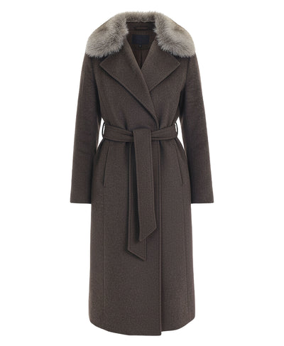 Wool Coat w/ Fox Fur Trim image 2