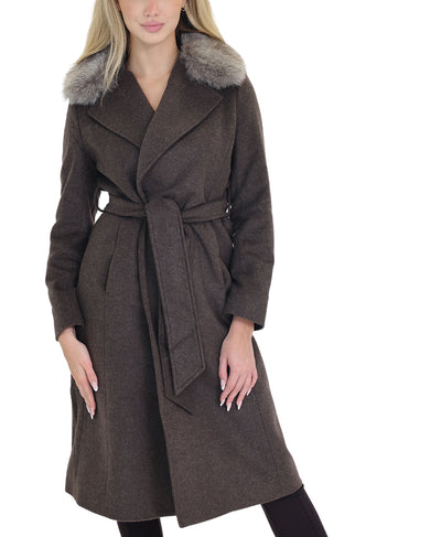 Wool Coat w/ Fox Fur Trim image 1