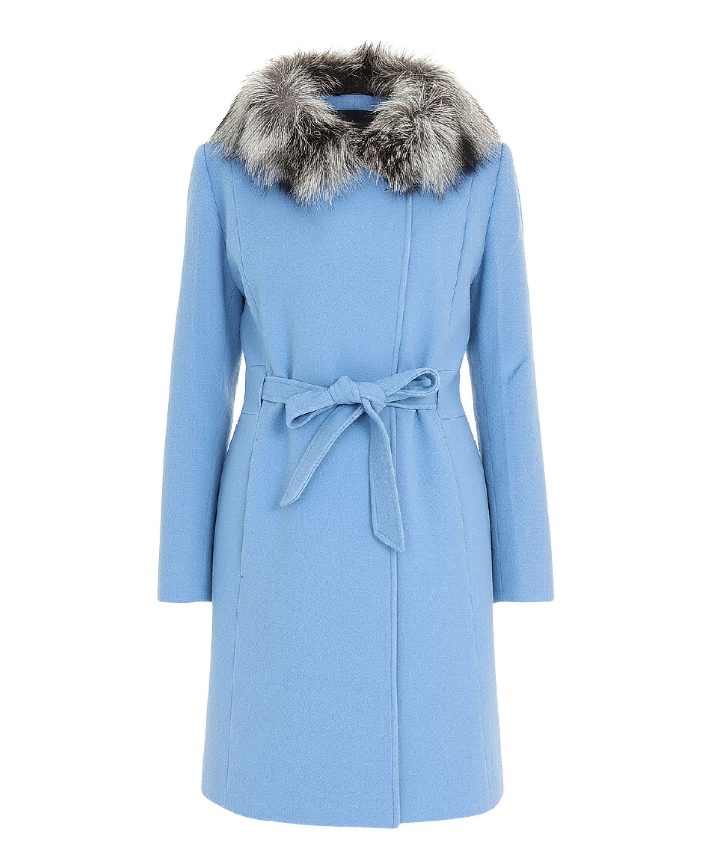 Wool Coat w/ Fox Fur Trim view 2