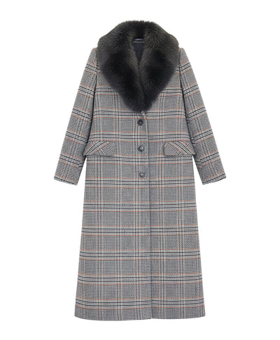 Wool Coat w/ Fox Fur Trim image 2