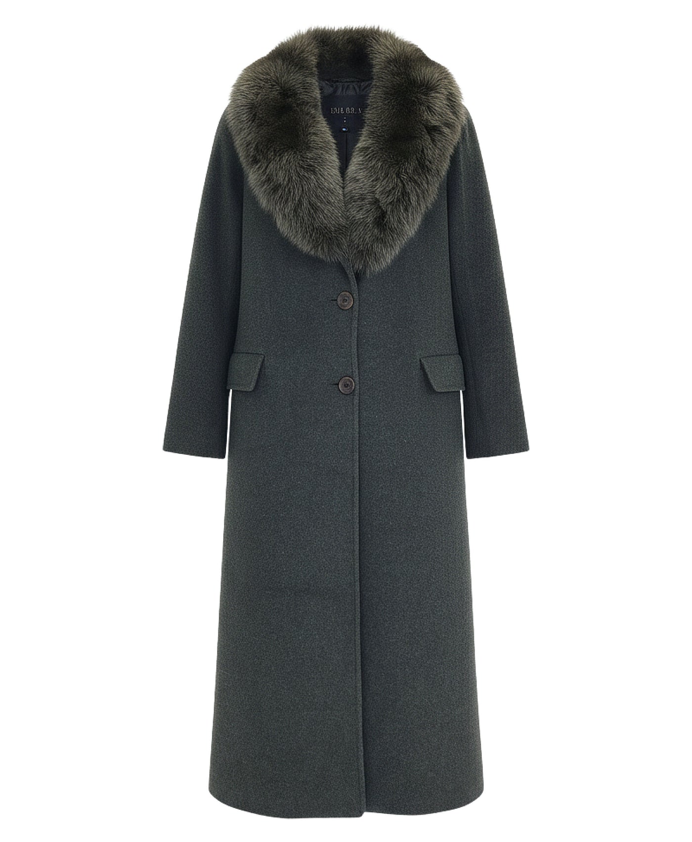 Wool Coat w/ Fox Fur Trim view 2