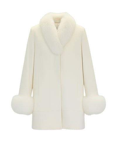 Wool Coat w/ Fox Fur Trim image 2