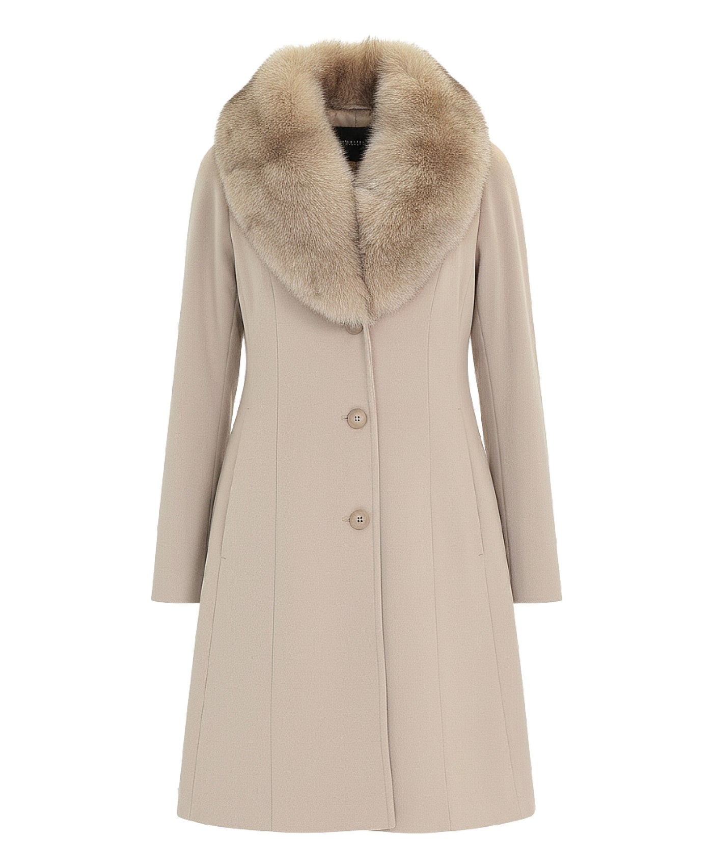 Wool Coat w/ Fox Fur Trim view 2