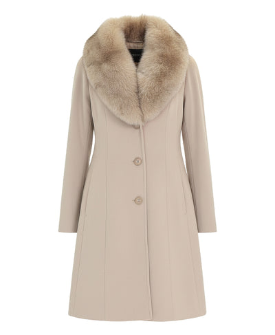 Wool Coat w/ Fox Fur Trim image 2