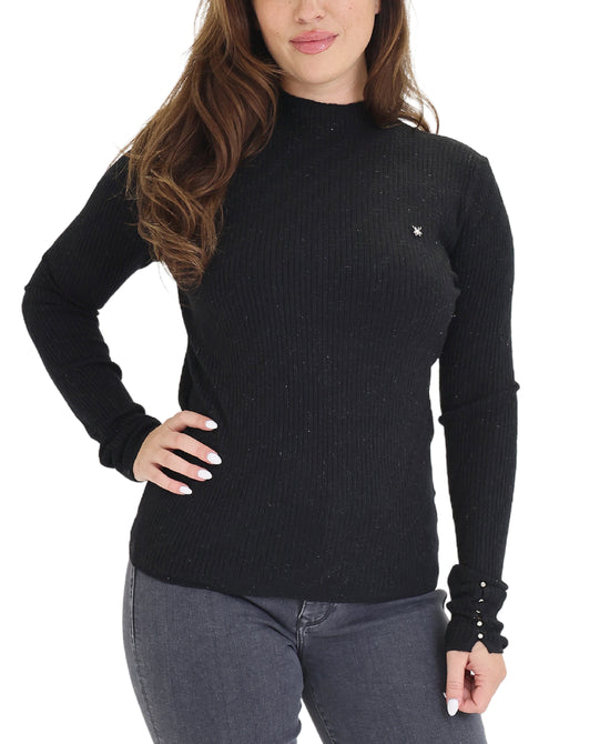 Shimmer Knit Ribbed Top view 