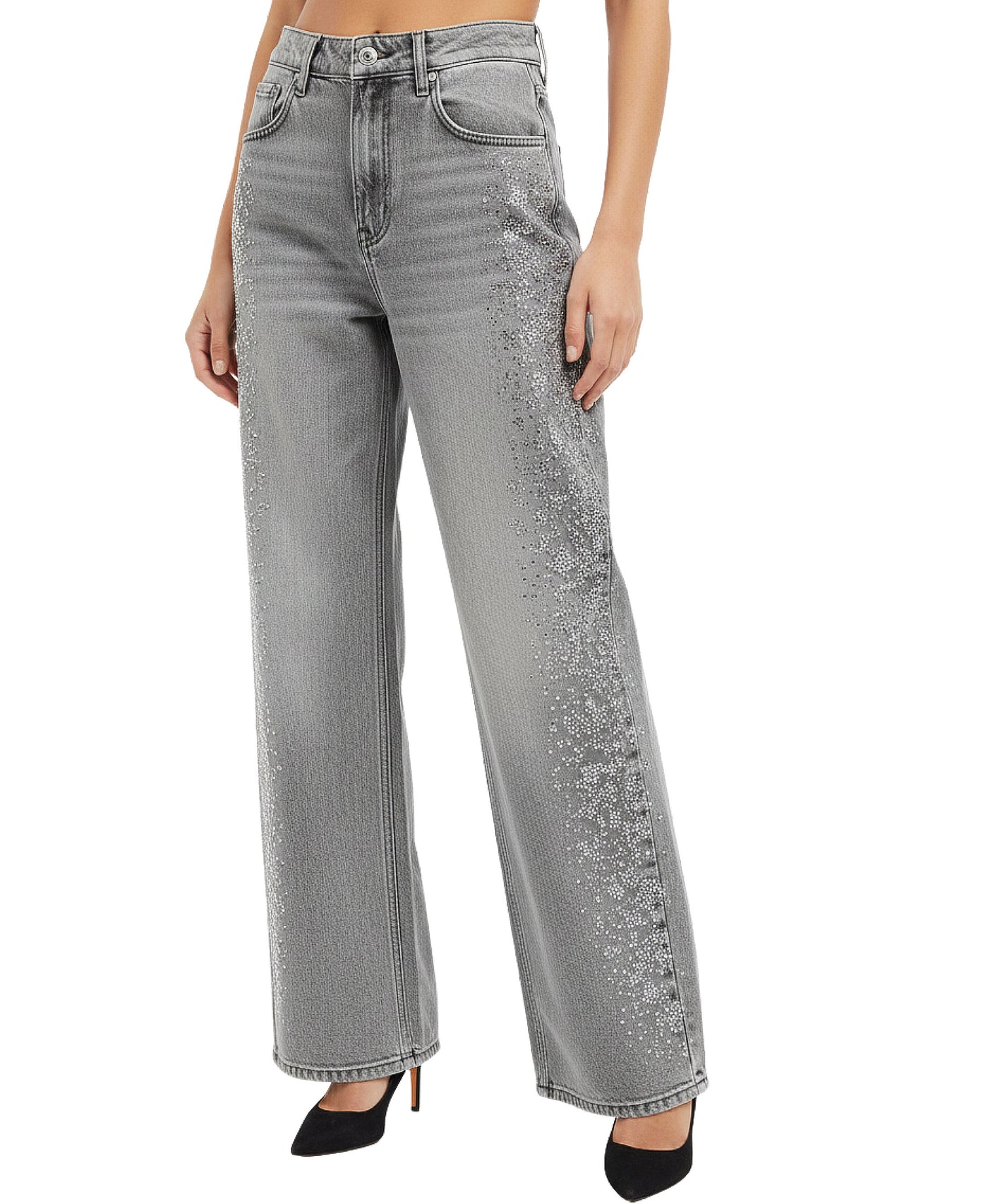 Jeans w/ Crystal Leopard Detail view 1