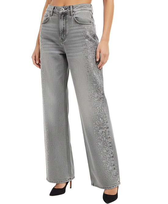Jeans w/ Crystal Leopard Detail view 
