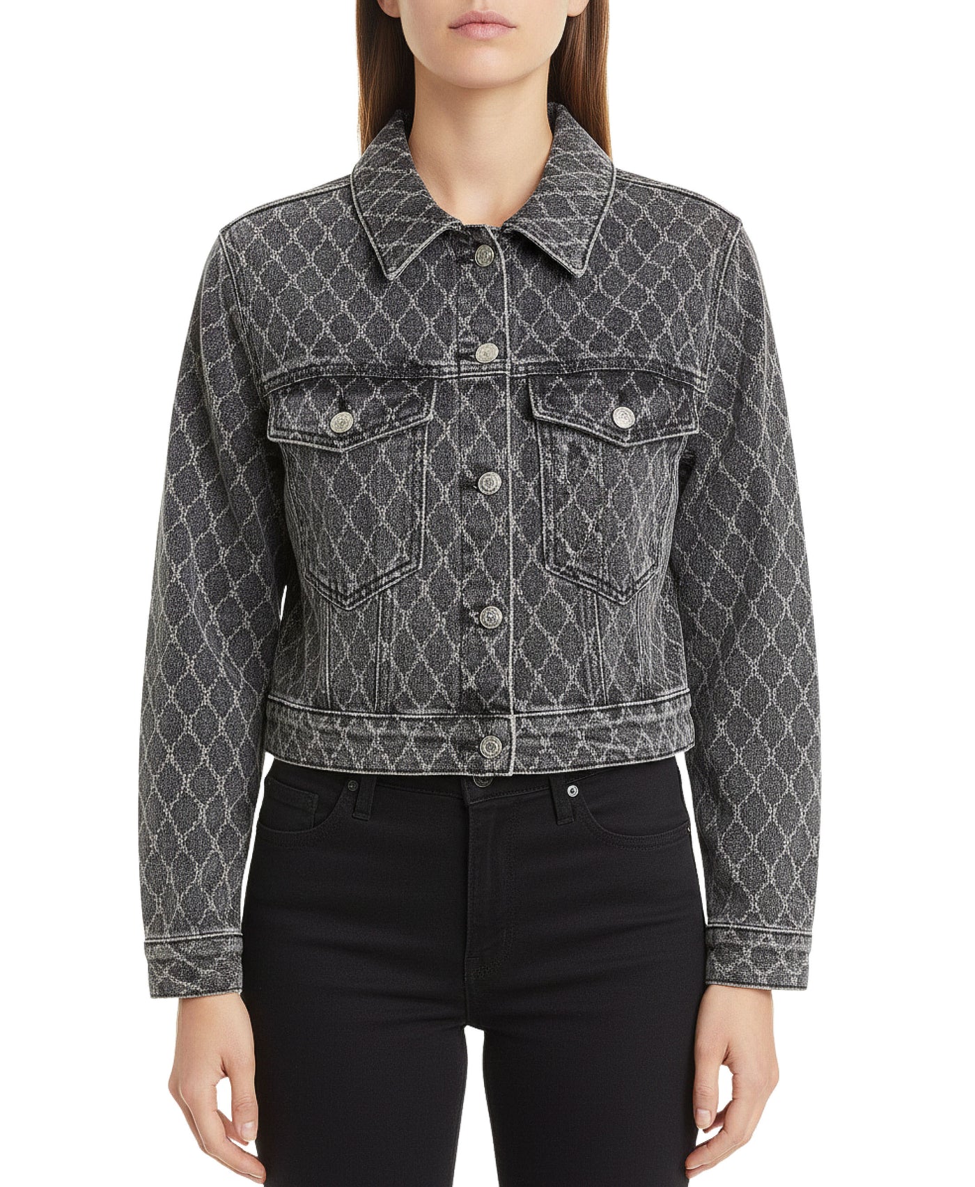 Textured Denim Jacket view 1