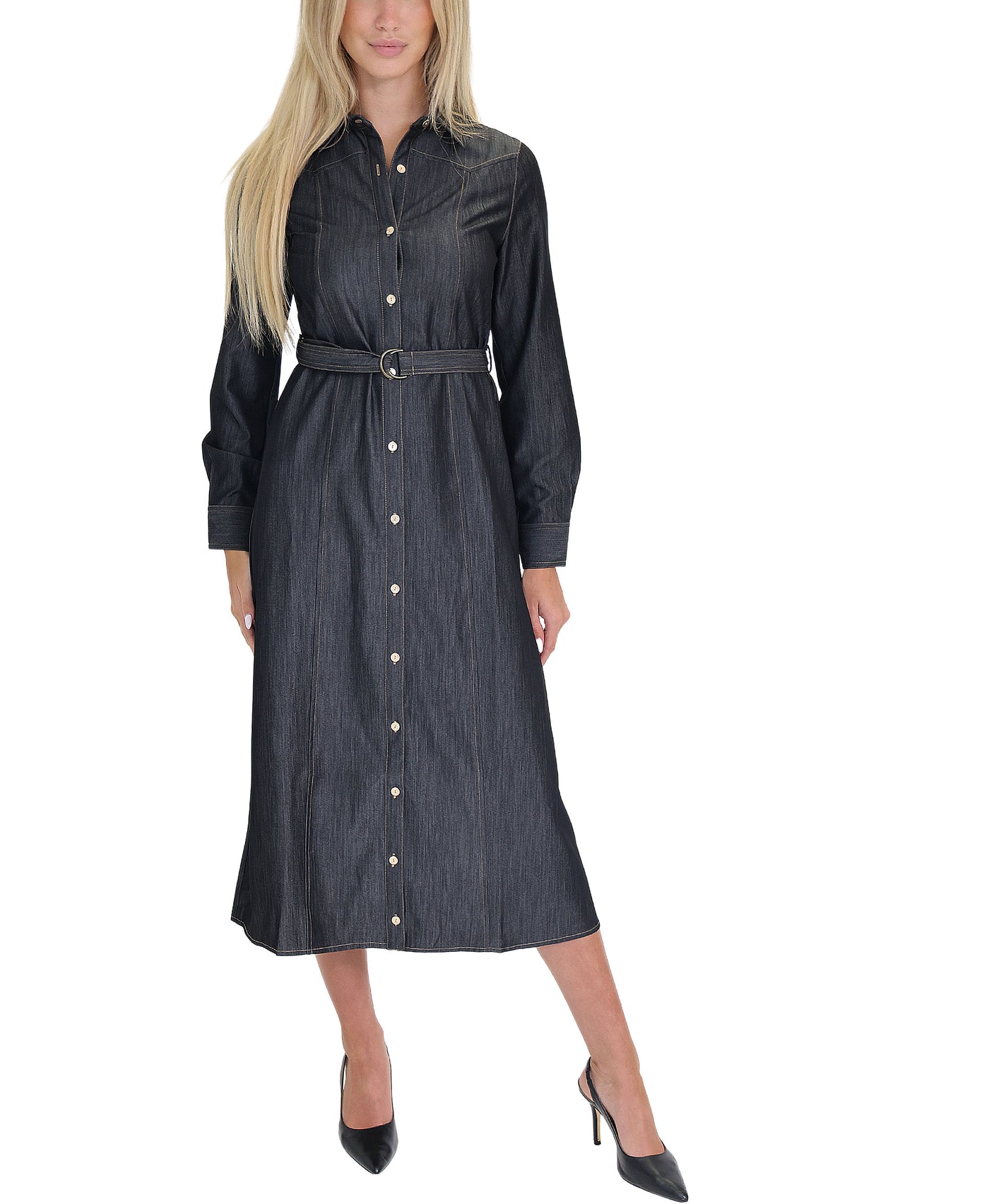 Denim Midi Dress view 1