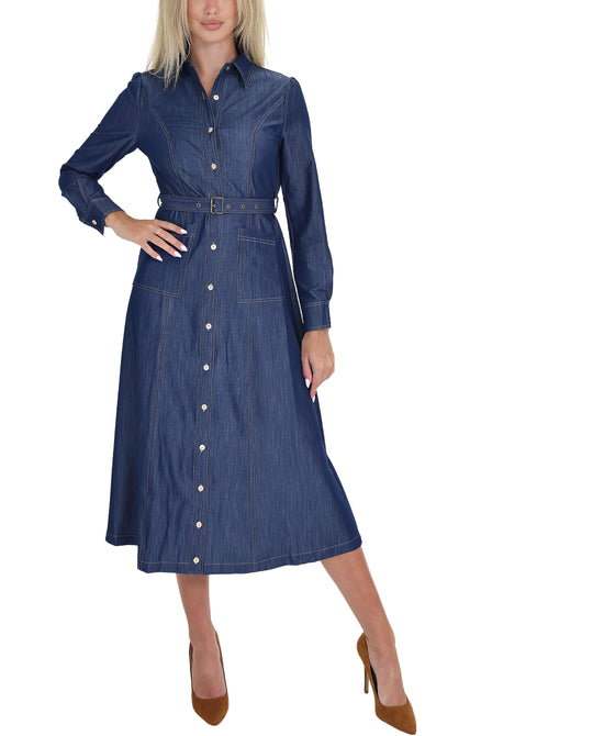 Denim Midi Dress view 