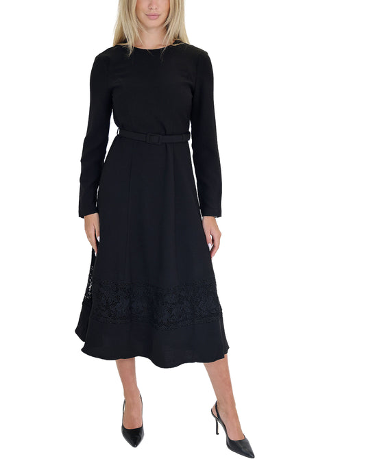 Midi Dress w/ Crochet Lace Detail view 