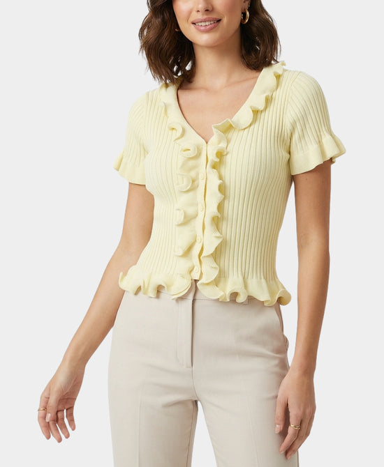 
Cardigan w/ Ruffles in YELLOW view 1