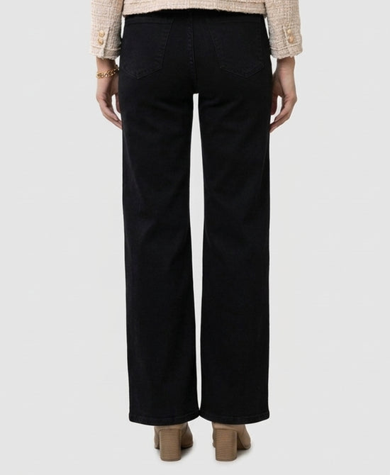 
Embroidered Wide Leg Jeans in BLACK view 2