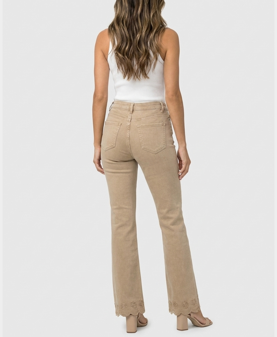 
Embroidered Wide Leg Jeans in BEIGE view 2