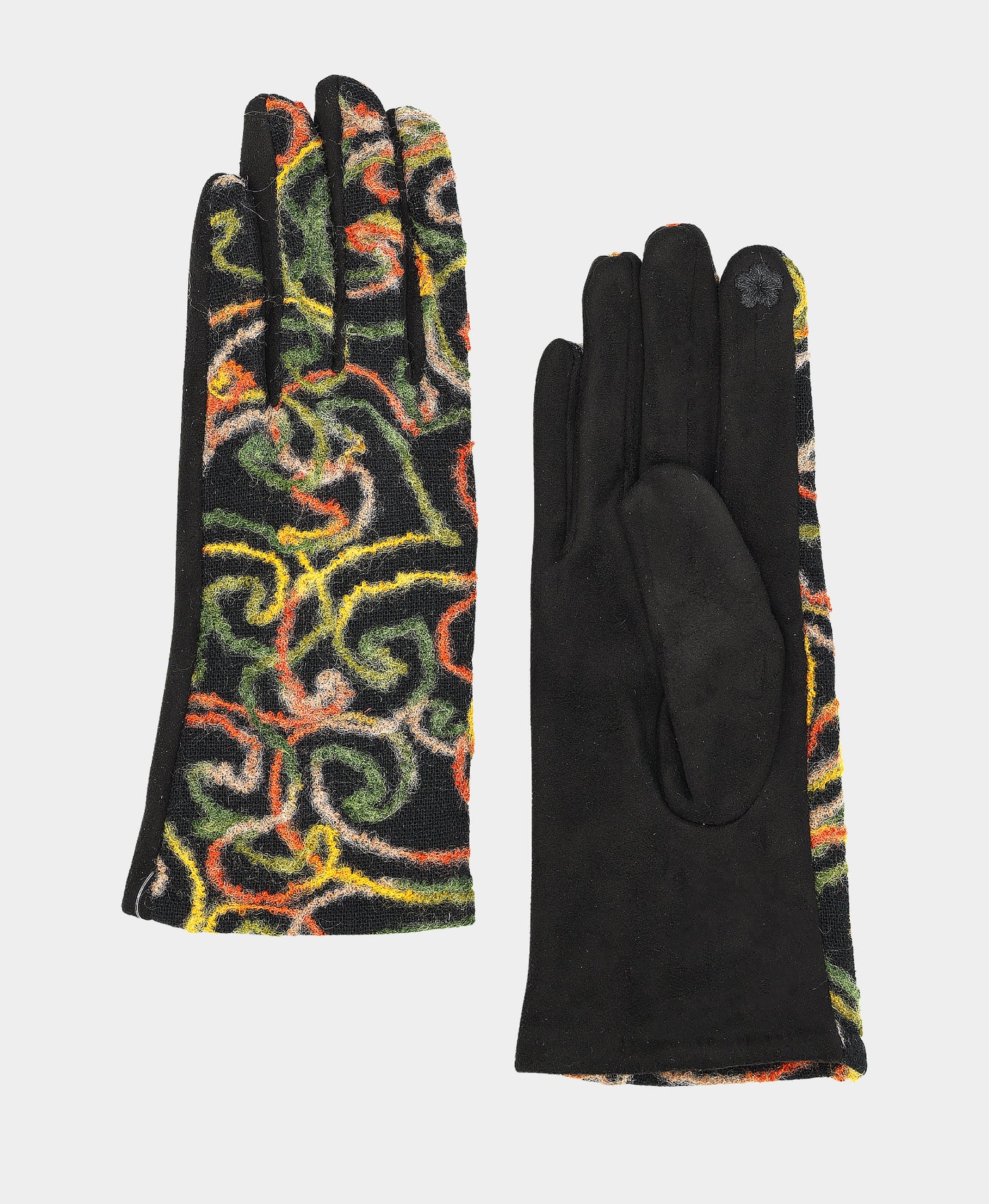 Gloves w/ Swirl Yarn Detail view 1