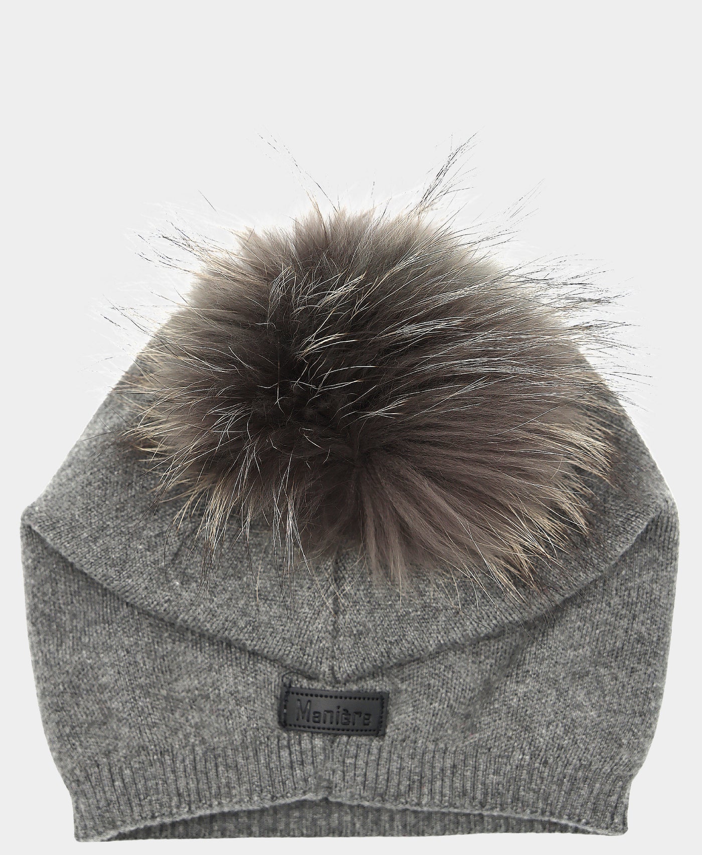 Wool Knit & Crystal Slouch Hat w/ Fur Pom view 2