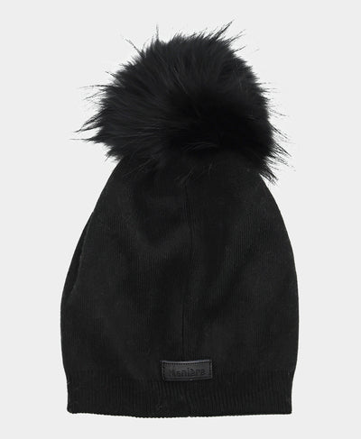 Jeweled Wool Knit Hat w/ Fur Pom image 2