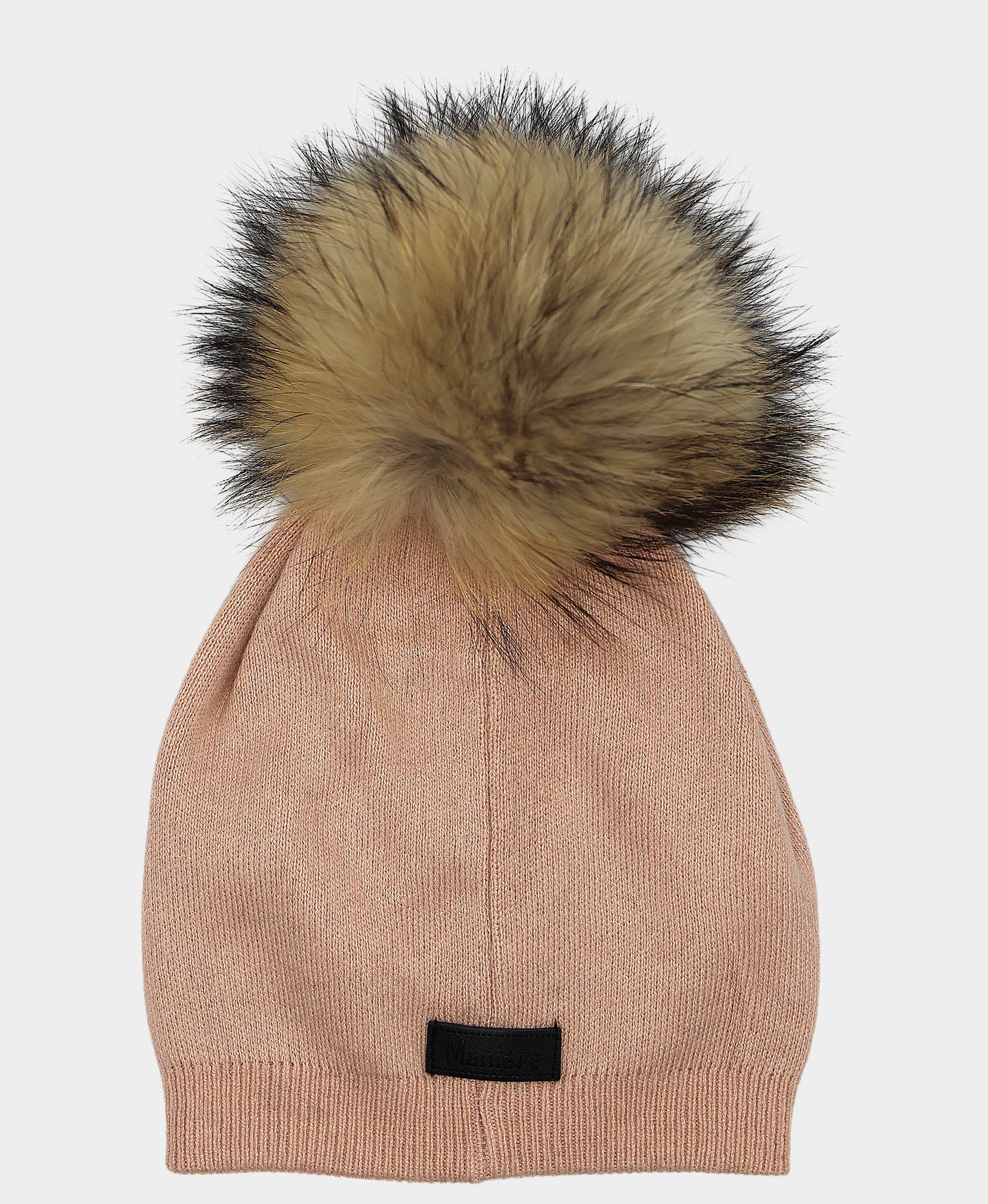 Jeweled Wool Knit Hat w/ Fur Pom view 2