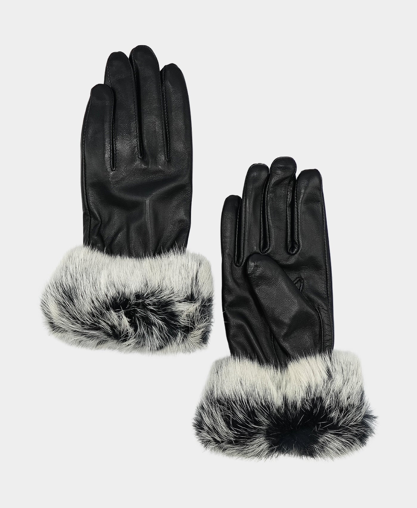 Leather Gloves w/ Fur Trim view 1