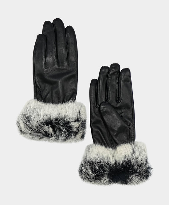 Leather Gloves w/ Fur Trim view 