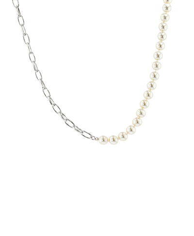 Faux Pearl & Chain Necklace image 1