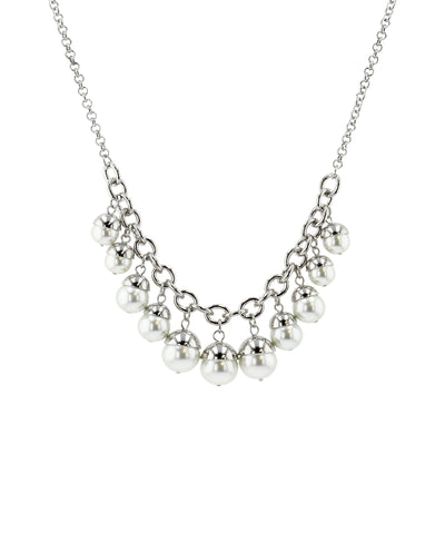 Chain Necklace w/ Faux Pearls image 1