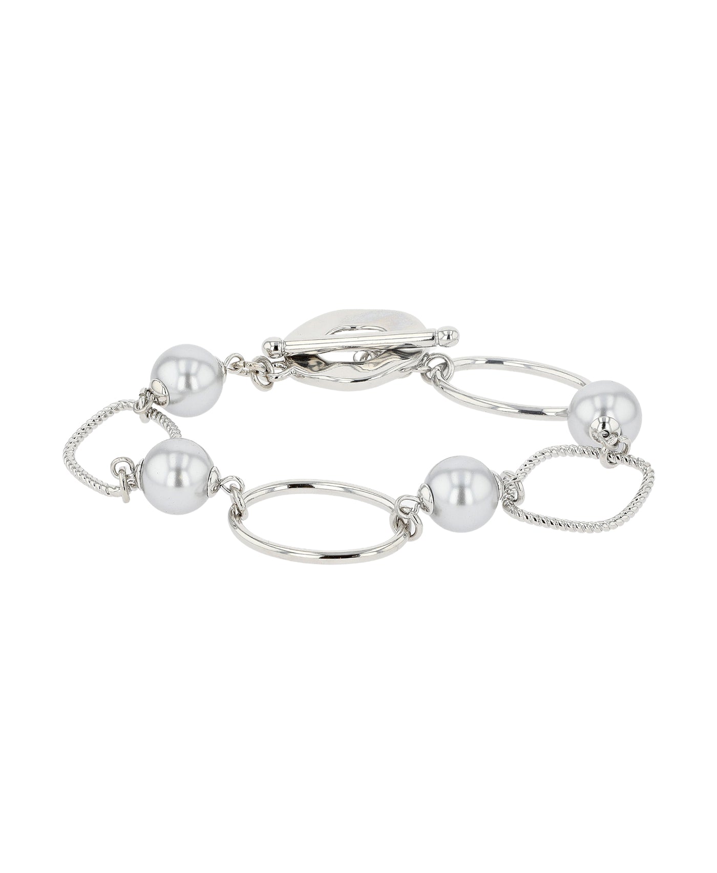 Toggle Bracelet w/ Faux Pearl Beads image 1