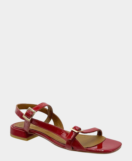 
Patent Leather Heeled Sandal in RED view 1
