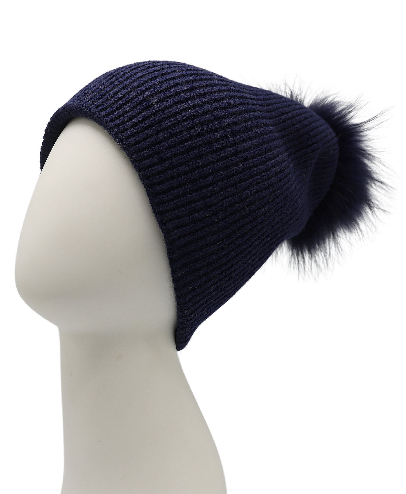 Wool Knit Hat w/ Fur Pom view 1