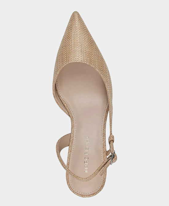 
Woven Straw Slingback Pump in BEIGE view 2