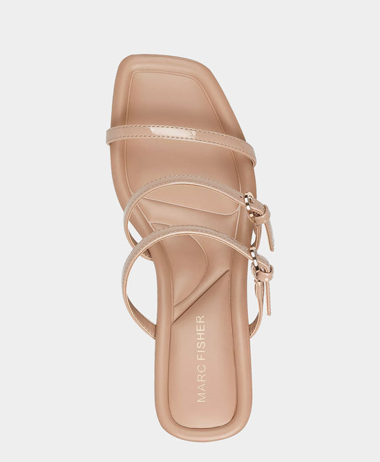 
Triple Strap Heeled Sandal in NUDE view 2