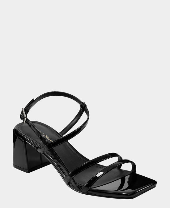 
Patent Heeled Sandal in BLACK view 1