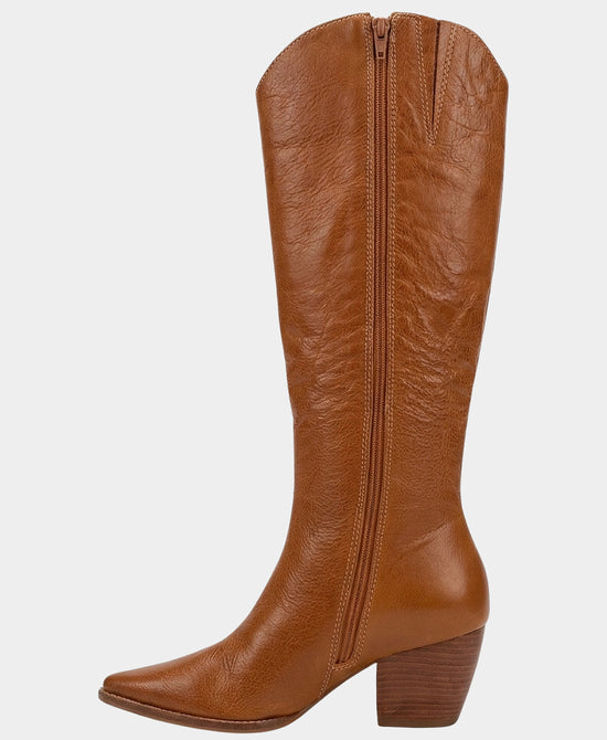 
Leather Heeled Boot in BROWN view 2