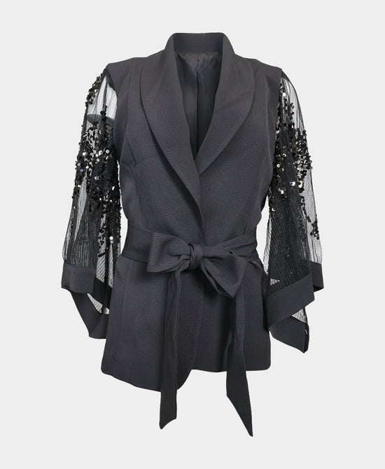 Blazer w/ Sheer Sequin Sleeves view 