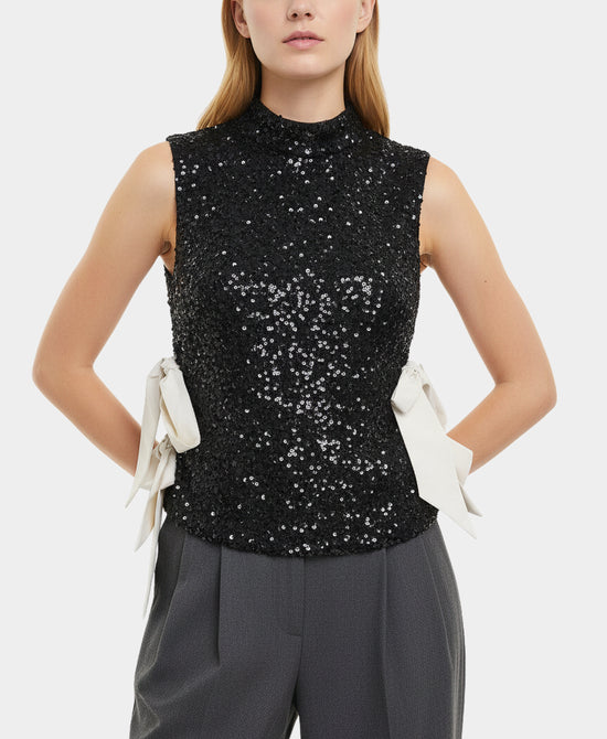 Sequin Blouse w/ Bows view 