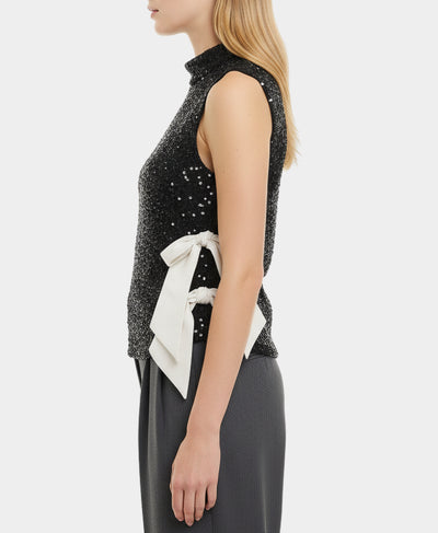 Sequin Blouse w/ Bows image 2