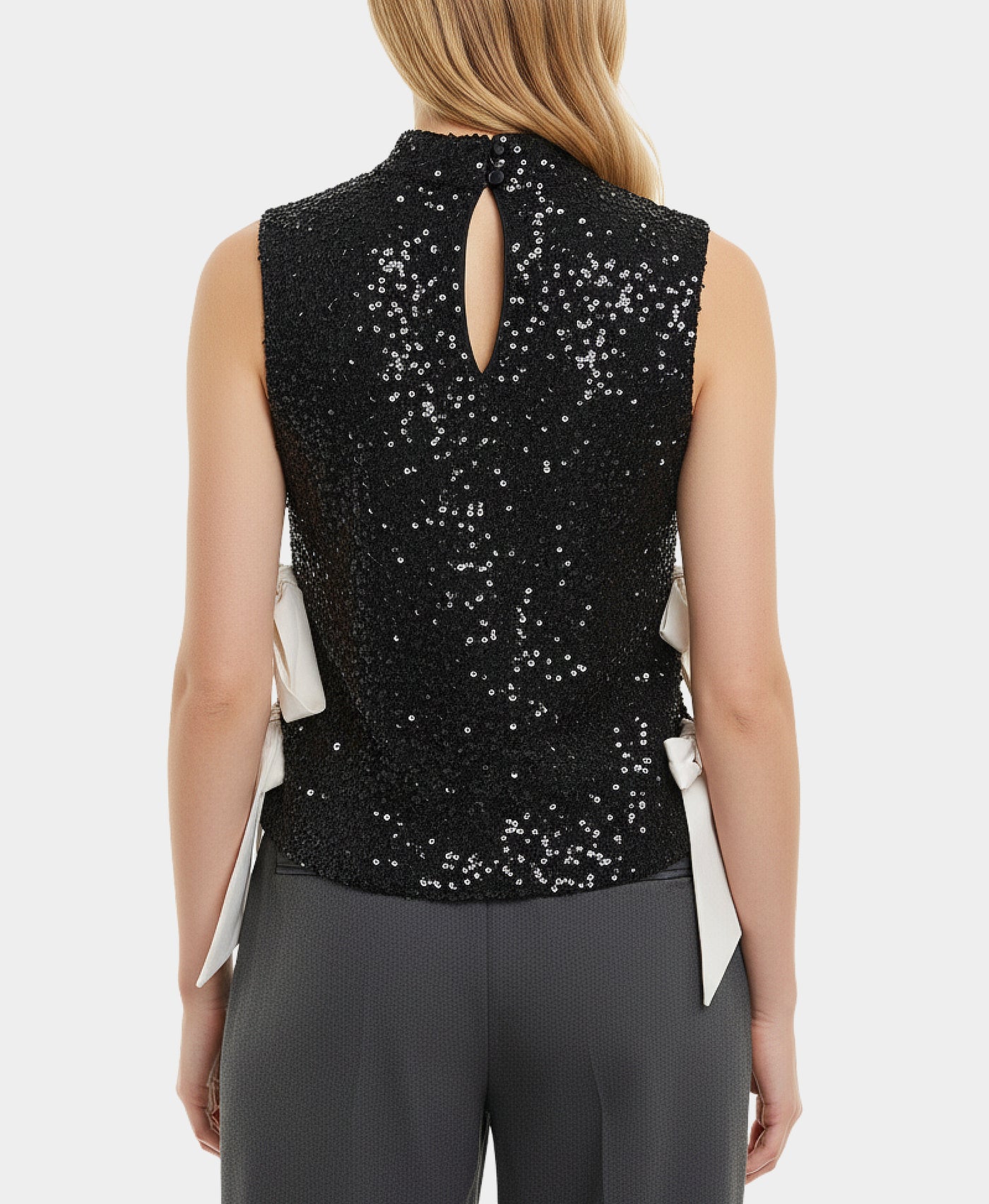 Sequin Blouse w/ Bows view 3