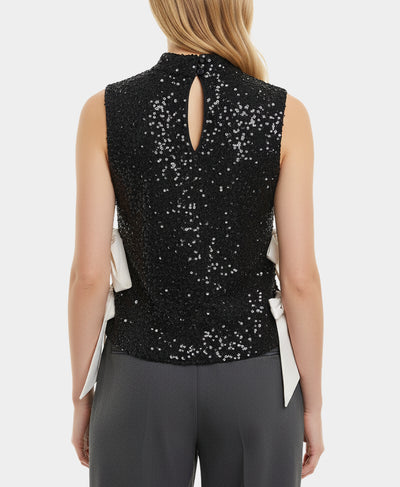 Sequin Blouse w/ Bows image 3
