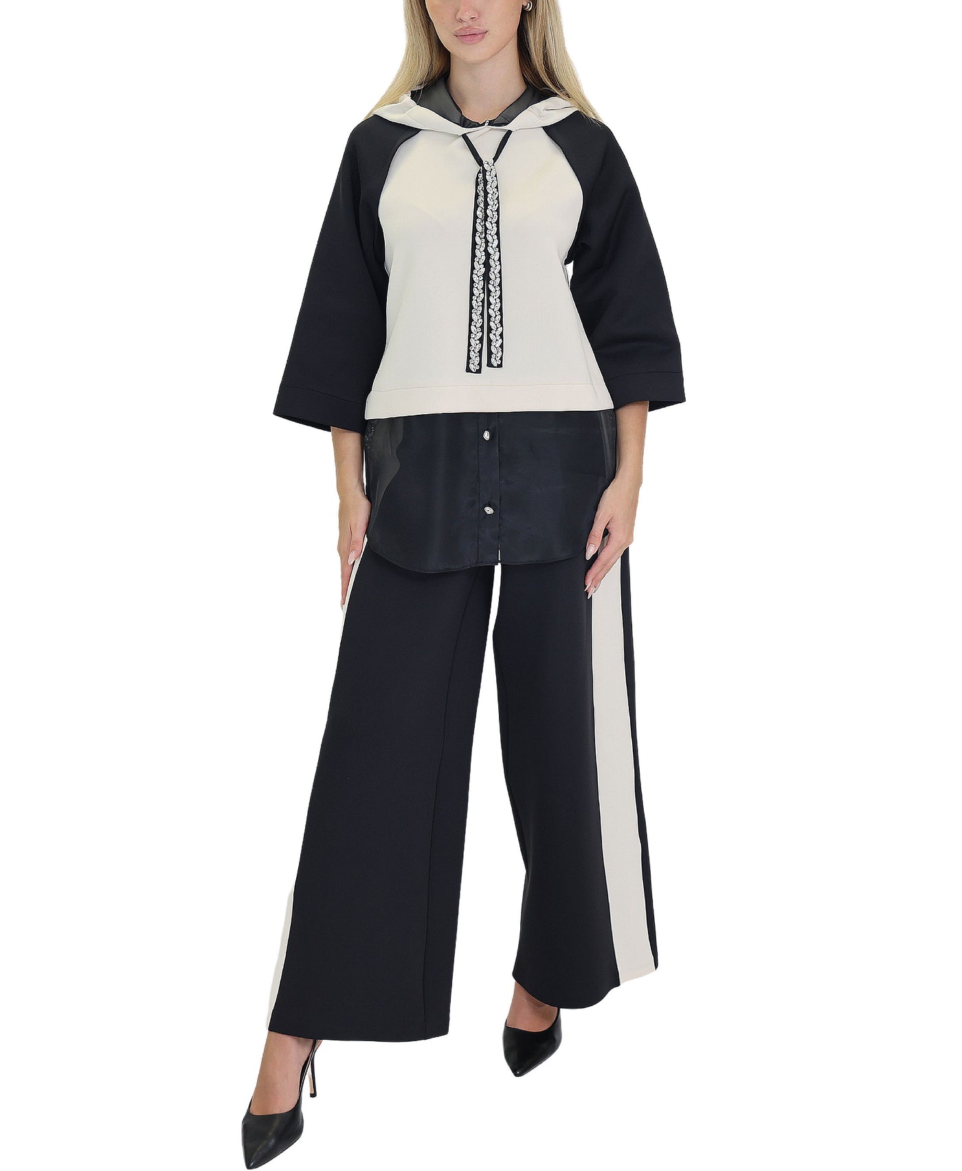 Scuba Hoodie w/ Blouse Underlay view 2