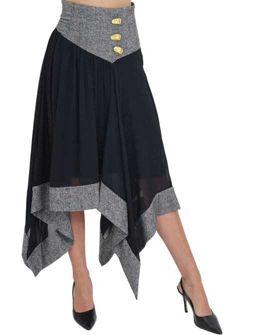 Asymmetrical Two Tone Skirt view 