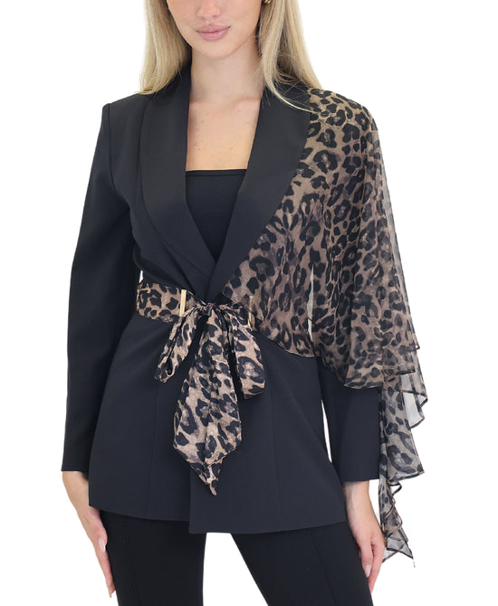 Blazer w/ Leopard Trim view 